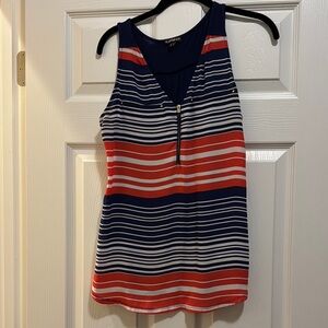 Express Blue and White Striped Tank Top
